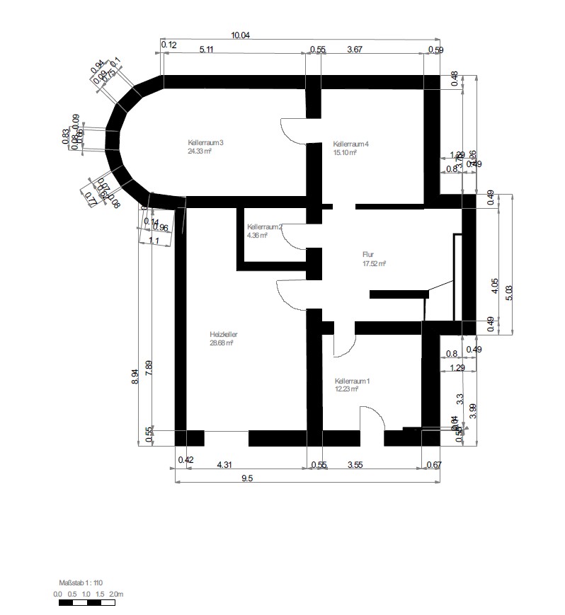 Jugendstilvilla mit viel Potential- ideal auch zum Wohnen und Arbeiten ! - Grundriss KG ohne Gewähr