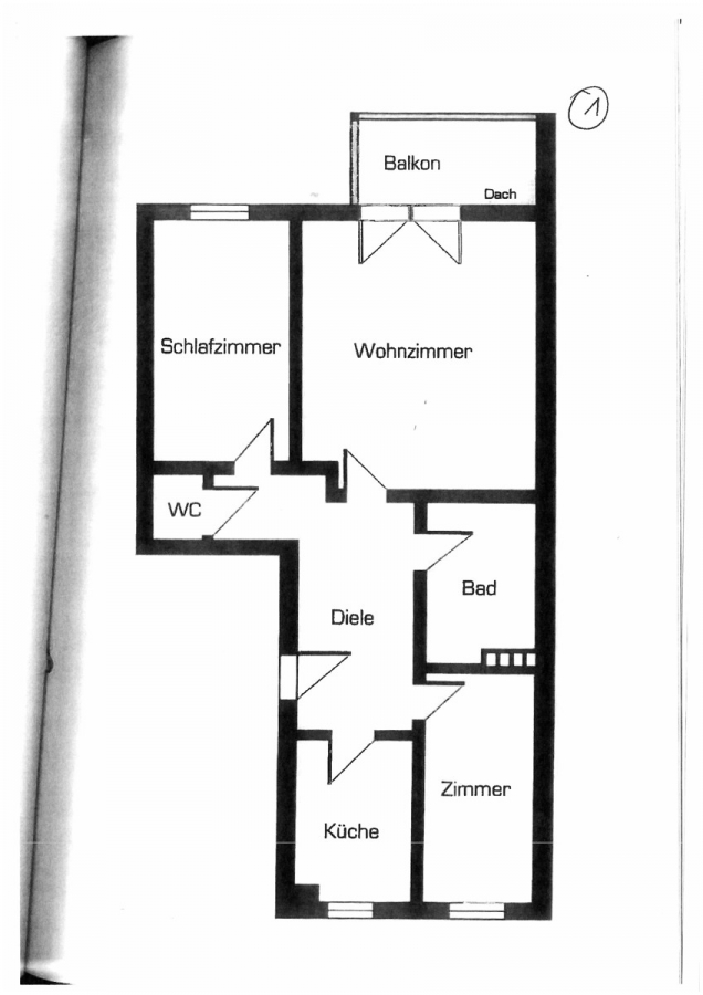 Gut geschnittene 3 Zimmer Wohnung in zentraler Lage der Bonner Südstadt! - Grundriss ohne Gewähr