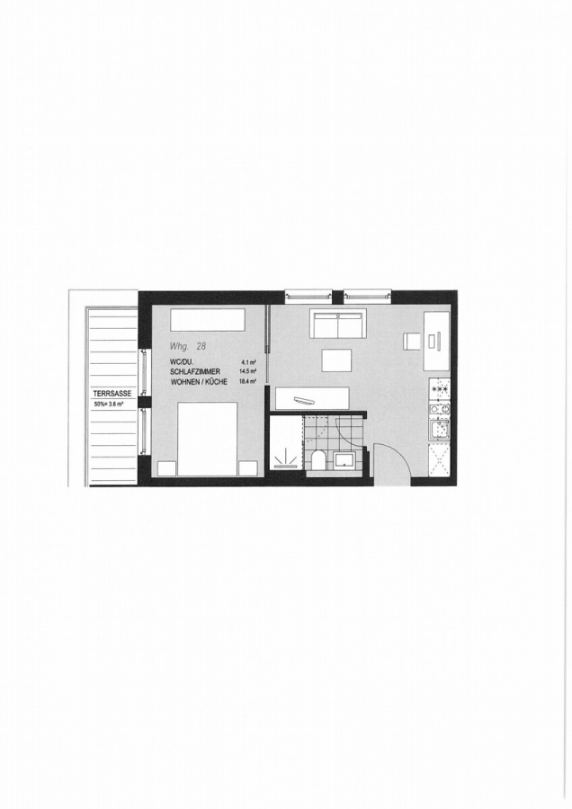 Moderne 2-Zimmer-Wohnung in bester Lage der Bonner Südstadt – solide vermietet - Grundriss ohne Gewähr