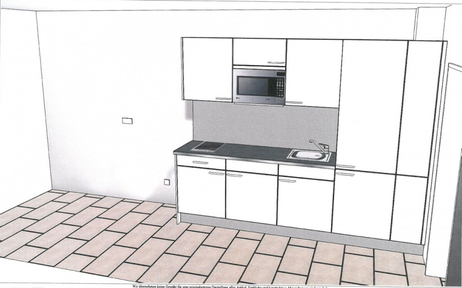 Attraktives Singleapartment am Rande der Bonner Südstadt! - Visualisierung Küche